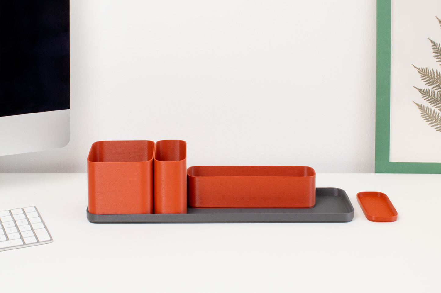 Custom Home Office Organiser - Tidy Set for Stationary, Notes, Plants, Cables - 3D Printed, Sustainable