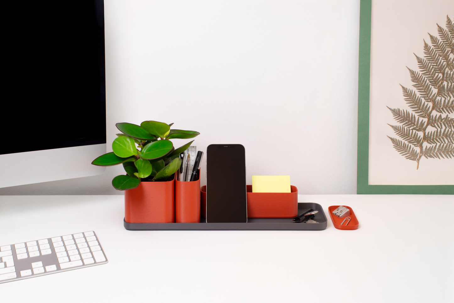 Custom Home Office Organiser - Tidy Set for Stationary, Notes, Plants, Cables - 3D Printed, Sustainable