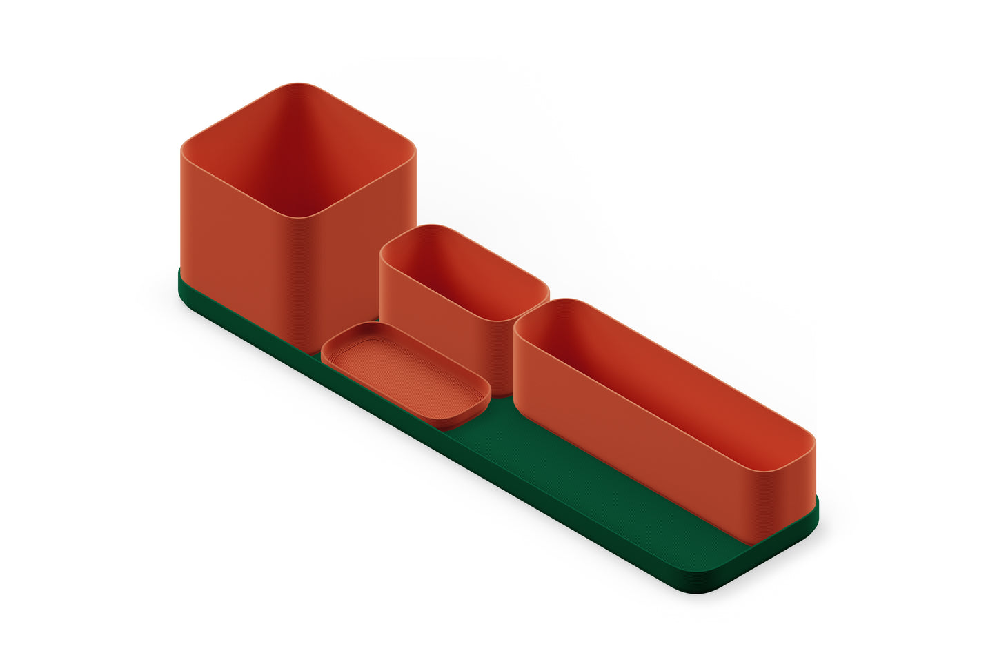 Custom Home Office Organiser - Tidy Set for Stationary, Notes, Plants, Cables - 3D Printed, Sustainable